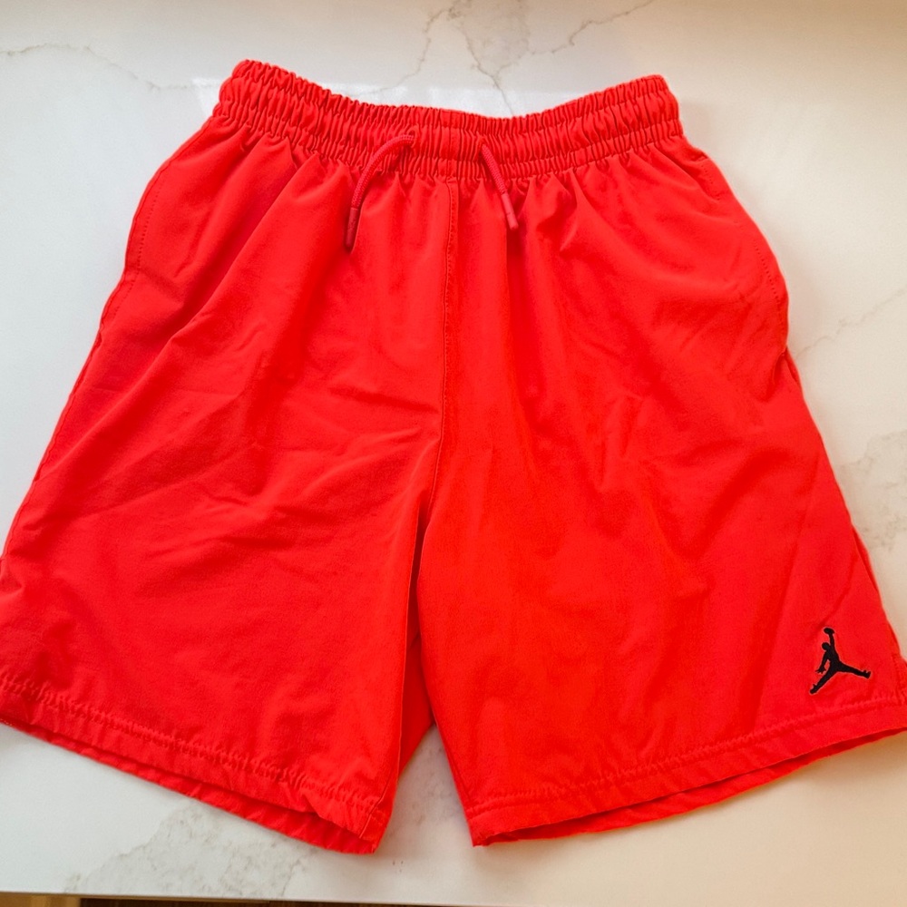 Neon Red Jordan Athletic Shorts
